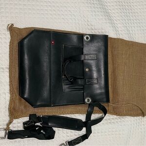 Oliberte Krabu Gray Leather Messenger Bag Vintage